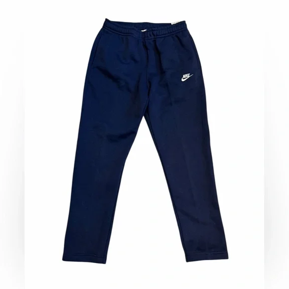 NIKE FLEECE SWEATPANTS NAVY BLUE Standard Fit Straight Leg Regular Length M MENS - Picture 2 of 4
